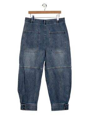 Tibi Relaxed Dark Blue Denim Workwear Jeans